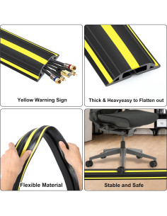 Cubierta de Cable Protector Eapele 1.98m PVC Amarillo y Negro 2