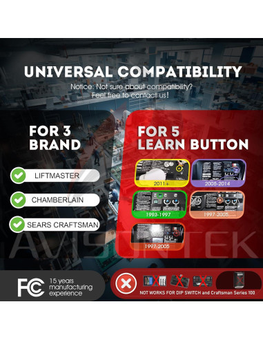 Control Remoto Universal Sears Craftsman CMXZDCG453 2 Pack