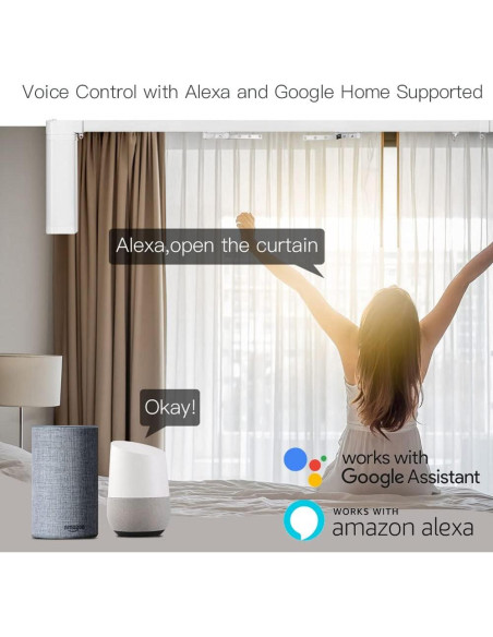 Abridor de Cortinas Automático SIXIN 2M Motor Zigbee Control Remoto