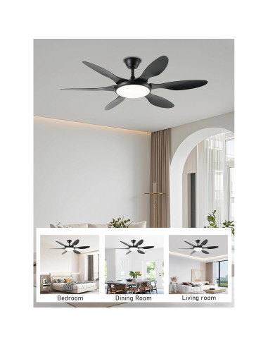 Ventilador de Techo FUMLTP 51 cm con Luz LED y Control Remoto