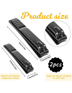 Cortauñas Grande y Pequeño FdcZeyxior Acero Inoxidable 2