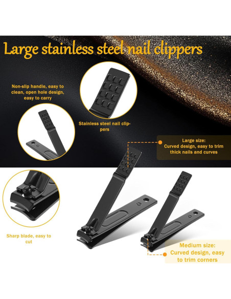 Cortauñas Grande y Pequeño FdcZeyxior Acero Inoxidable