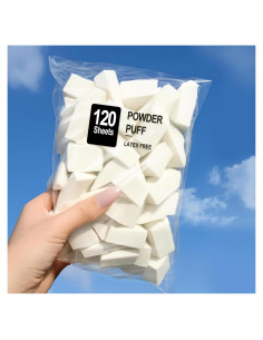 120 Esponjas de Maquillaje Triángulo LILAC - Desechables Blancas