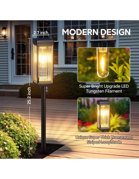 Luces Solares de Camino ELECLINK, Paquete de 6, 15 Horas