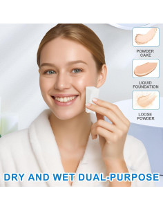 120 Esponjas de Maquillaje Triángulo LILAC - Desechables Blancas 2