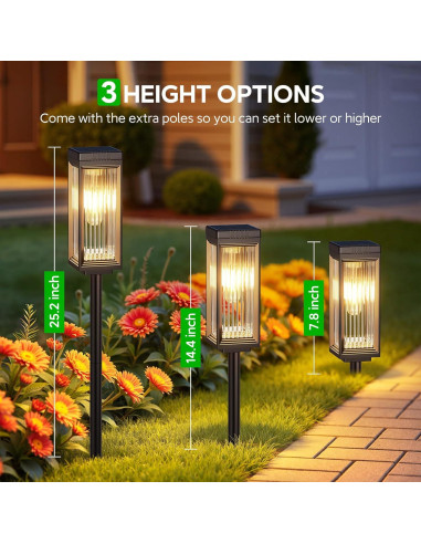 Luces Solares de Camino ELECLINK, Paquete de 6, 15 Horas