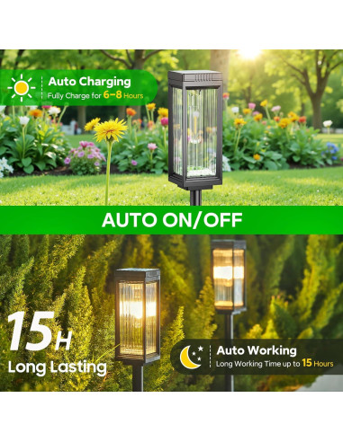Luces Solares de Camino ELECLINK, Paquete de 6, 15 Horas