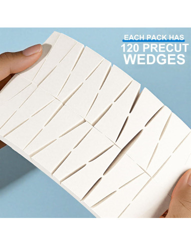 120 Esponjas de Maquillaje Triángulo LILAC - Desechables Blancas