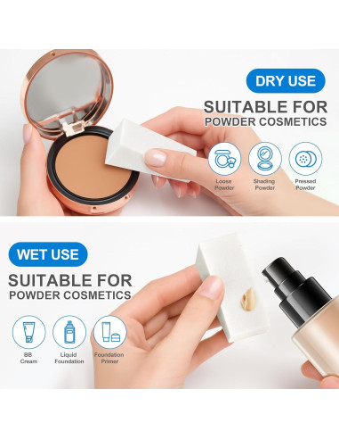 120 Esponjas de Maquillaje Triángulo LILAC - Desechables Blancas