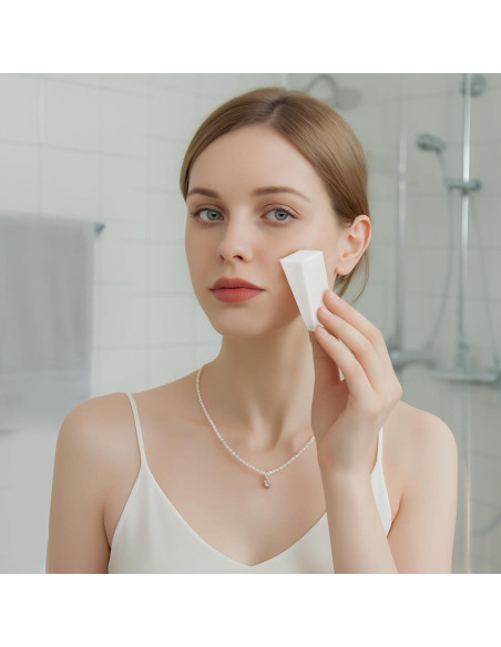 120 Esponjas de Maquillaje Triángulo LILAC - Desechables Blancas