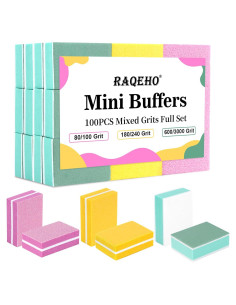 Bloque de Pulido de Uñas 100 Pcs RAQEHO Kit Completo