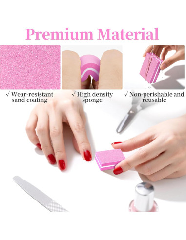 Bloque de Pulido de Uñas 100 Pcs RAQEHO Kit Completo