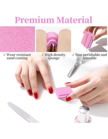 Bloque de Pulido de Uñas 100 Pcs RAQEHO Kit Completo