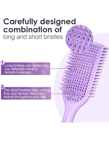 Cepillo Definidor y Desenredante QUWHE para Cabello Rizado