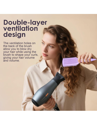 Cepillo Definidor y Desenredante QUWHE para Cabello Rizado