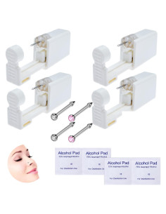 Kit de Perforación de Nariz Desechable YUYYU 4 Piezas Blanco/Rosa