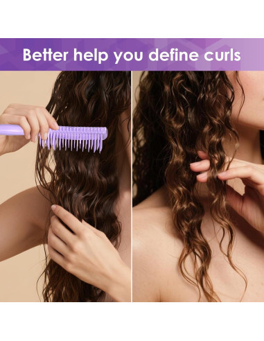 Cepillo Definidor y Desenredante QUWHE para Cabello Rizado