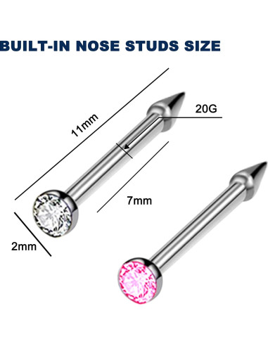 Kit de Perforación de Nariz Desechable YUYYU 4 Piezas Blanco/Rosa