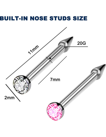 Kit de Perforación de Nariz Desechable YUYYU 4 Piezas Blanco/Rosa