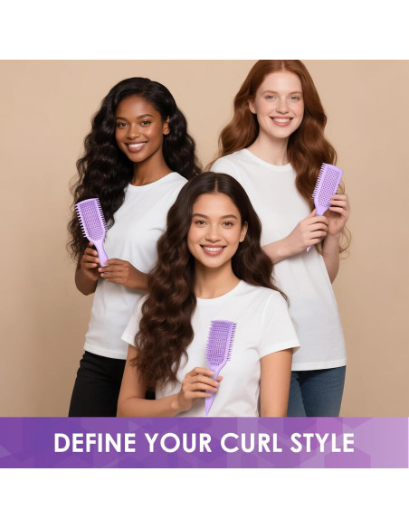 Cepillo Definidor y Desenredante QUWHE para Cabello Rizado