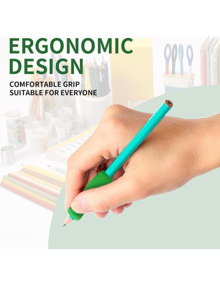 6 Agarraderas de Lápiz de Espuma Ergonómicas GANPUB Multicolor
