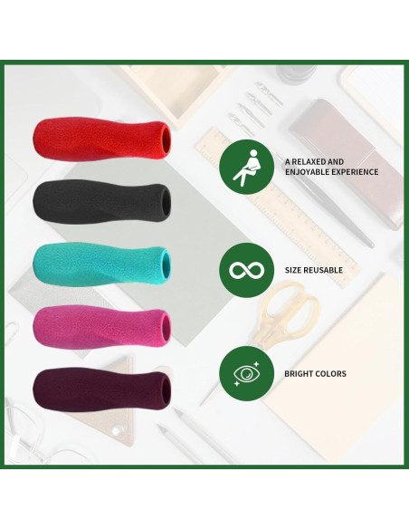6 Agarraderas de Lápiz de Espuma Ergonómicas GANPUB Multicolor