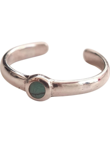 Anillo ajustable de plata esterlina 925 con turquesa 3mm MiYa