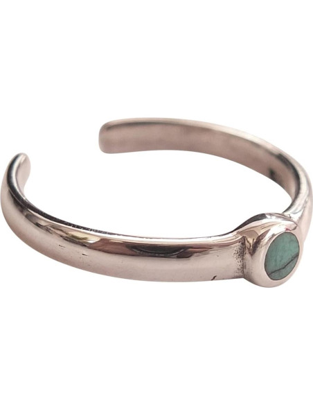 Anillo ajustable de plata esterlina 925 con turquesa 3mm MiYa
