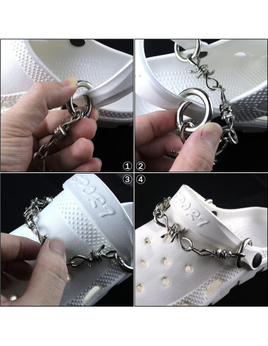 Cadenas de Metal para Zapatos VIQWYIC 62 cm Estilo Punk