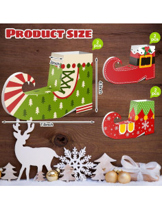 Cajas de Regalo de Navidad Tioncy 6 Pcs en Forma de Bota 2