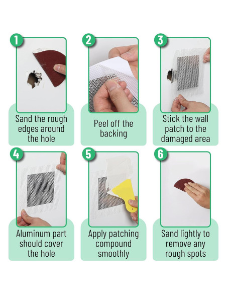 Kit de Reparación de Paneles de Yeso Bates 11 Piezas 15 cm