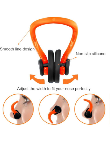 Clip de Nariz KYLELOVE para Natación y Buceo - 10 Paquetes