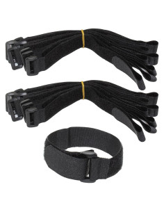 Correas de Gancho y Bucle LJY 16 Piezas 30 cm Negro