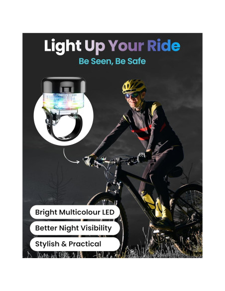 Campana de Bicicleta Rivsli con Luz LED y Sonido Fuerte
