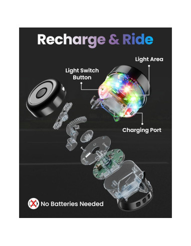 Campana de Bicicleta Rivsli con Luz LED y Sonido Fuerte