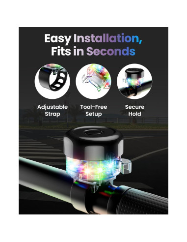 Campana de Bicicleta Rivsli con Luz LED y Sonido Fuerte