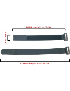 Correas de Gancho y Bucle LJY 16 Piezas 30 cm Negro 2