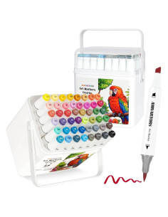 Marcadores de Alcohol AMIVARTORS 48 Colores Doble Punta 1-7mm