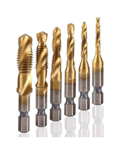 Juego de Brocas y Machos Yakamoz 6Pcs HSS Titanio M3-M10 2