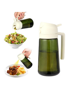 Botella Spray de Aceite de Oliva 470ml A prueba de Fugas - Blanco