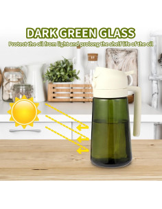 Botella Spray de Aceite de Oliva 470ml A prueba de Fugas - Blanco 2