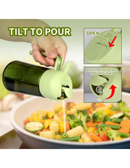 Botella Spray de Aceite de Oliva 470ml A prueba de Fugas - Blanco