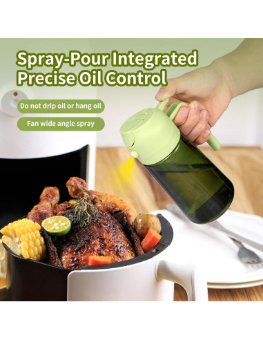 Botella Spray de Aceite de Oliva 470ml A prueba de Fugas - Blanco