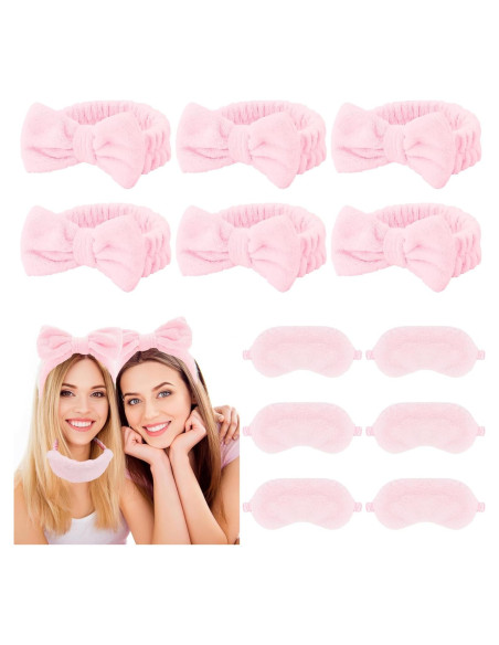 Juego de Diademas de Spa Casoty con Máscaras de Sueño - 12 Pcs