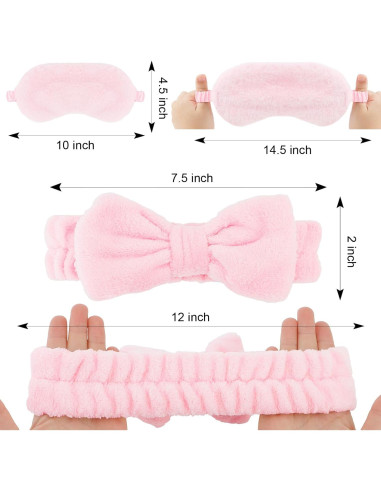 Juego de Diademas de Spa Casoty con Máscaras de Sueño - 12 Pcs