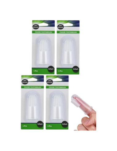 4 Piezas Cepillo de Dedo Infantil Silicona AmeriCan Goods