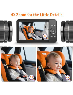 Cámara de Auto para Bebés CY401 4.3" HD 1080P con Zoom 4X 2