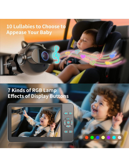 Cámara de Auto para Bebés CY401 4.3" HD 1080P con Zoom 4X