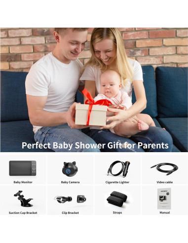 Cámara de Auto para Bebés CY401 4.3" HD 1080P con Zoom 4X