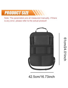 Organizador de Asiento Trasero UHANBUT 2PCS Negro Tela Oxford 2